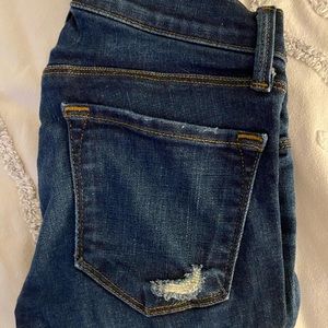 JBRAND Destroyed/Destructed Cropped Denim Pant